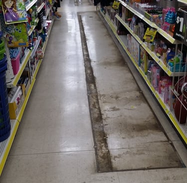 remodeled store dirty floor