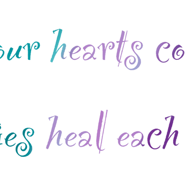 text quote 'when our hearts connect our energies heal each other'