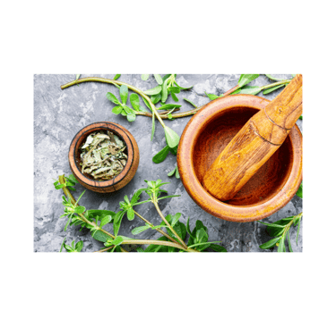 fresh and dried purslane leaves