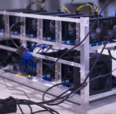 Bitcoin mining machines.