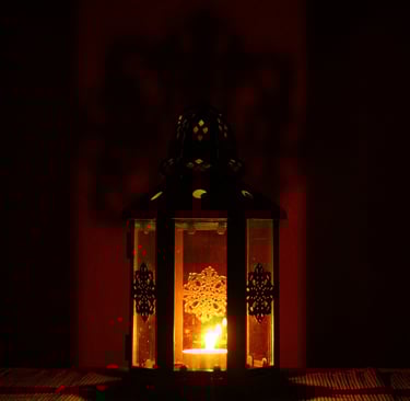 Romantic lantern light.