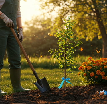 A grieving mother plants new life in her garden, where her child’s memory grows with the flowers.