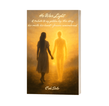 Cover of C'ah Sole eBook He Was Light with an image of a Mourning Mother saying goodbye to her son.