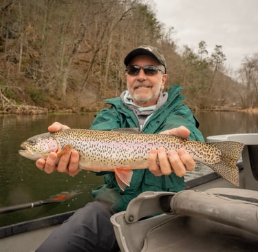 Big rainbow trout: Fly Fishing East Tennessee in March