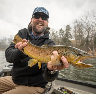 Big Brown Trout Streamer Fishing South Holston River