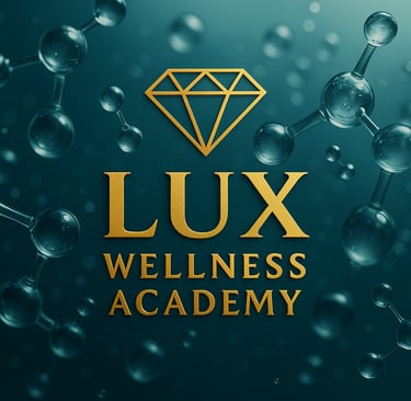 a diamond logo Lux Wellness Academy