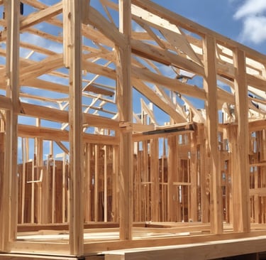 Framing progress on a custom home project by SilverCity Construction