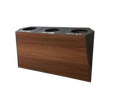 BASURERO DE MADERA ECOLOGICO TRIPLE FUNO