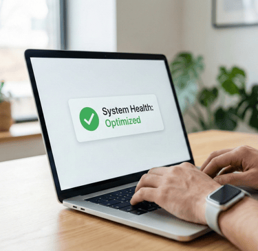 Notebook com sistema otimizado em escritório