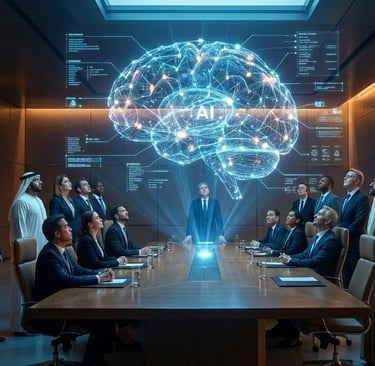 Líderes mundiais em reunião de emergência sobre IA.