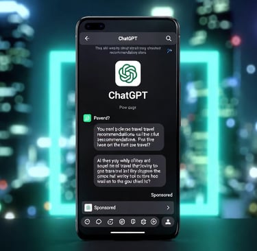 ChatGPT 2026: a nova interface com sugestões patrocinadas.