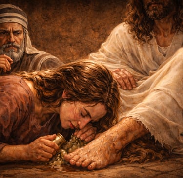 A mulher pecadora que ungiu os pés de Jesus