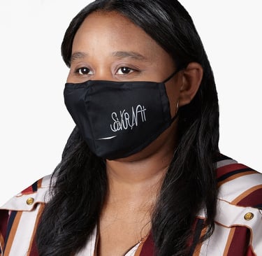 a model modeling Stylish black Sovurnti Covid Mask. #Covid Mask, # Mask