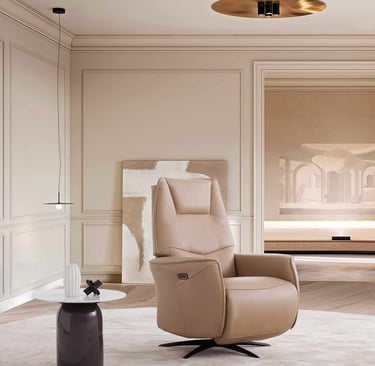 a modern reclining chair with a large, modern, modern, modern, contemporary