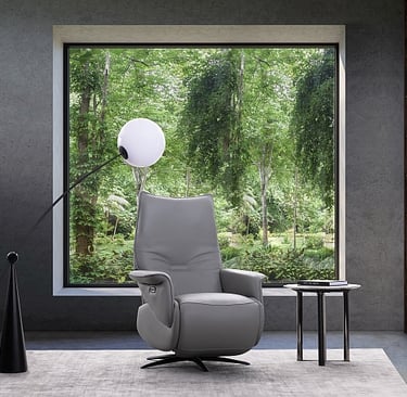 a chair with a lamp and a lamp on it