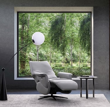 a chair with a lamp and a lamp on it