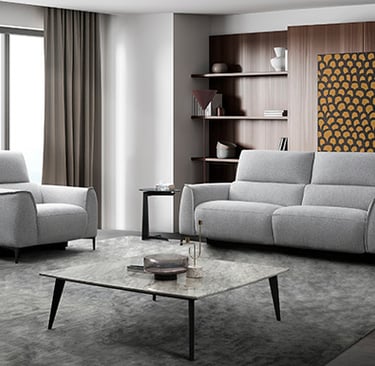 a living room with a couch and a table