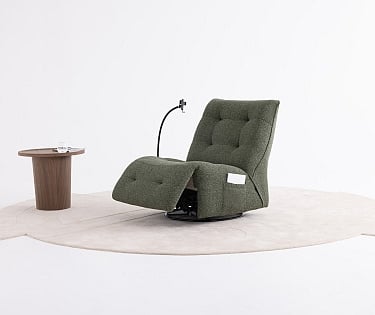 a chair with a chair and a table with a table with a lamp