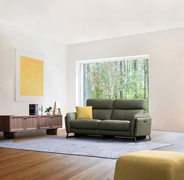 a living room with a couch and a television