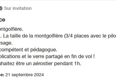 avis trustpilot vol montgolfière arras avec F-GROY association montgolfières du roy