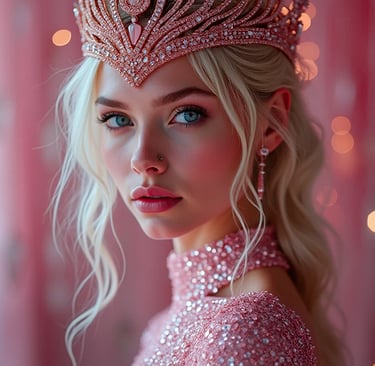 princesa con vestido rosa