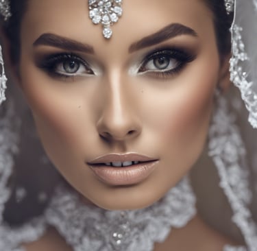 a beautiful woman in a white bridal veil