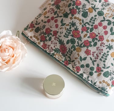 trousse à maquillage en tissu imprimé liberty Floralie