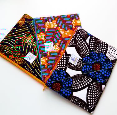 pochette en tissu wax