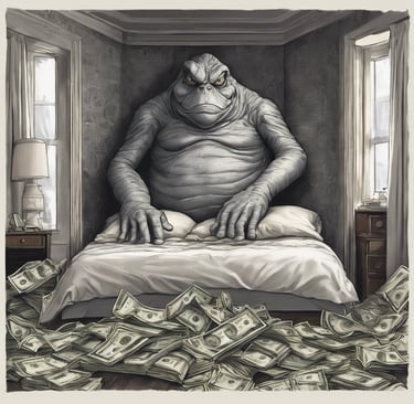 A monster hiding under the bed making you worry about money