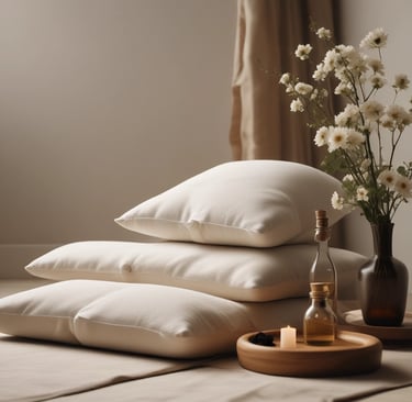 a table topped with bottles and a vase filled with flowers