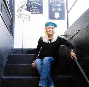 Pamela Sue Perry, American artists, galleries, handmade, beret, Robb Report, 573 Magazine