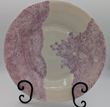 Chanticleer Ceramics, Pamela Sue Perry, special wedding platter, American wedding dress platter