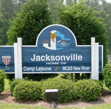 Jacksonville, NC welcome sign