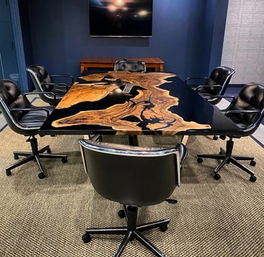 walnut tree and epoxy table