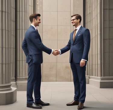 A friendly business representative assisting a client.