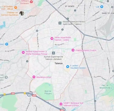 Carte de la ville de Talence