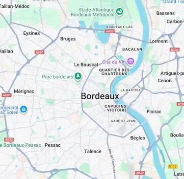 carte de la ville de Bordeaux