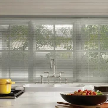 kitchen window blinds above sink with natural light – Rise Up Window Coverings Milwaukee