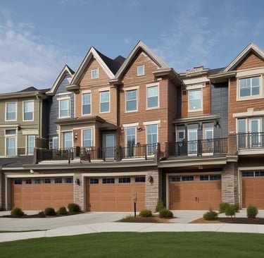A beautiful modern home with a landscaped front yard.