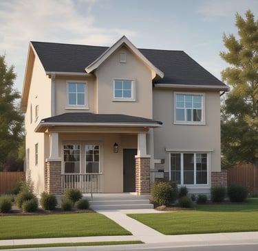 A cozy cottage surrounded by trees.