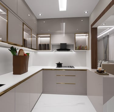 L-shape modular kitchen Patna