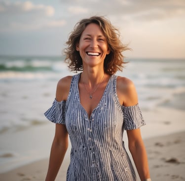 woman wearing black crew-neck shirt