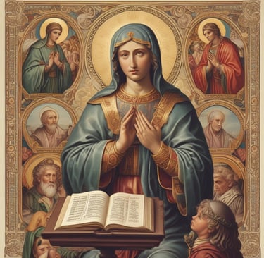 Close-up of traditional rosary beads on a wooden surface