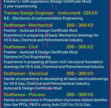 kuwait draftsman jobs