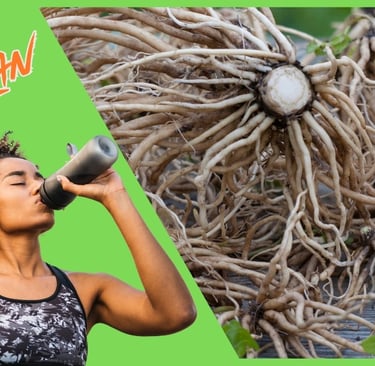 a woman drinking a drink Valerian Root juice 