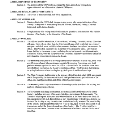2025 By-Laws, page 1 of 6