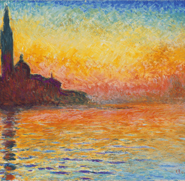 Monet landscape painting of Sunset over Venice