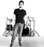 Mark in front of drums