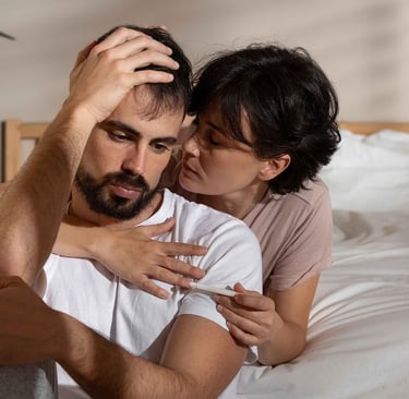 Un homme et une femme ont des difficultés sexuelles