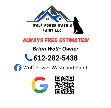 a business card with a wolf and logo